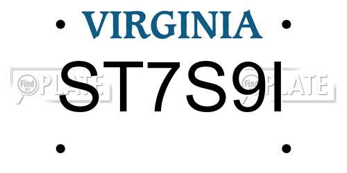ST7S9I Virginia License Plate