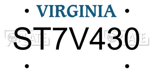ST7V430 Virginia License Plate