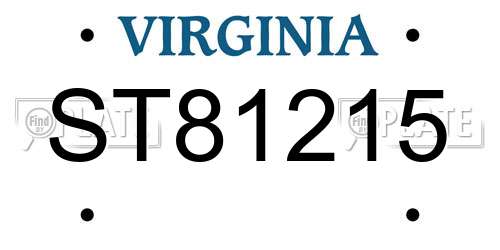 ST81215 Virginia License Plate