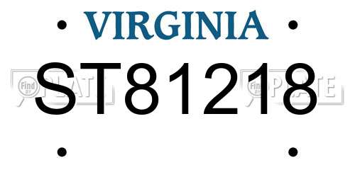 ST81218 Virginia License Plate