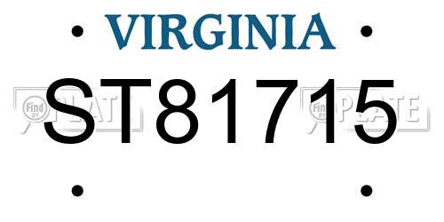 ST81715 Virginia License Plate
