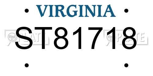 ST81718 Virginia License Plate