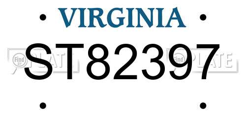 ST82397 Virginia License Plate
