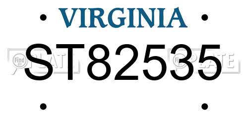 ST82535 Virginia License Plate