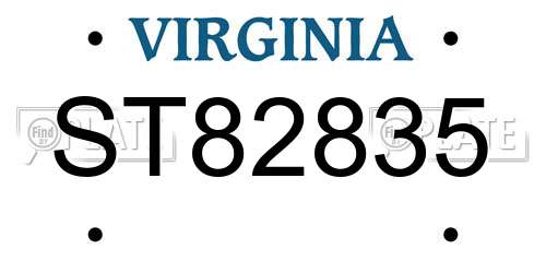 ST82835 Virginia License Plate