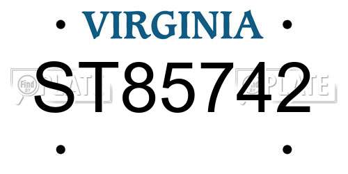 ST85742 Virginia License Plate