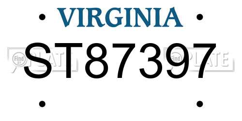 ST87397 Virginia License Plate