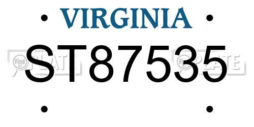 ST87535 Virginia License Plate