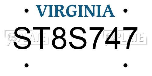 ST8S747 Virginia License Plate