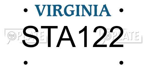 STA122 Virginia License Plate