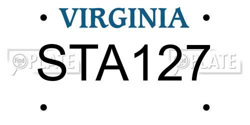 STA127 Virginia License Plate