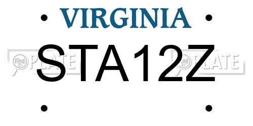 STA12Z Virginia License Plate