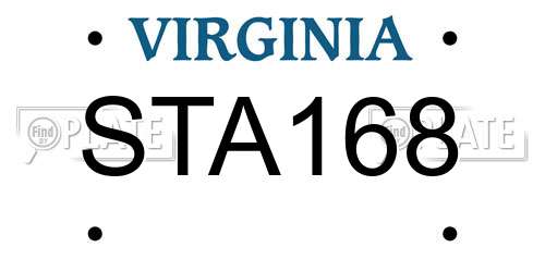 STA168 Virginia License Plate