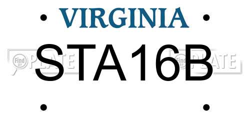 STA16B Virginia License Plate