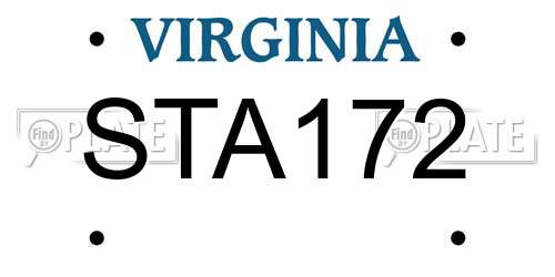STA172 Virginia License Plate