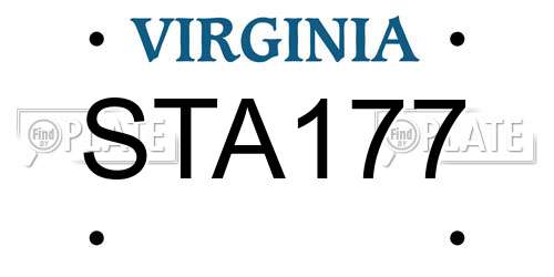 STA177 Virginia License Plate