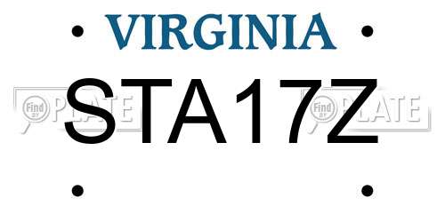STA17Z Virginia License Plate