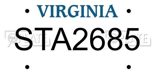 STA2685 Virginia License Plate