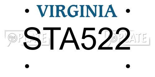 STA522 Virginia License Plate