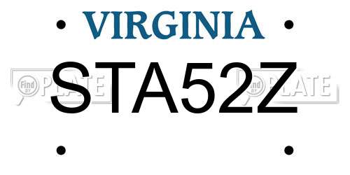 STA52Z Virginia License Plate