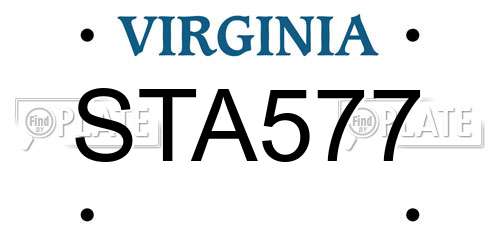 STA577 Virginia License Plate