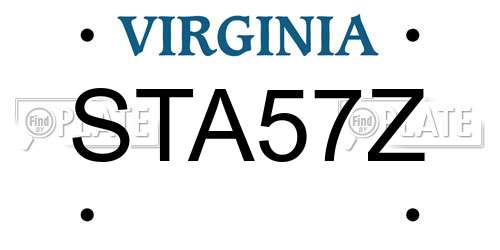 STA57Z Virginia License Plate