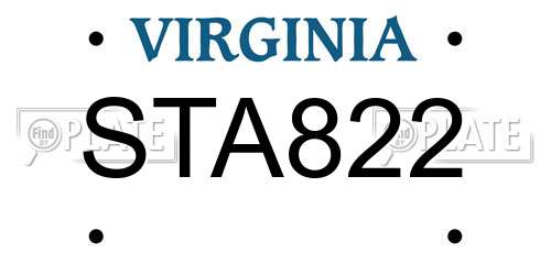 STA822 Virginia License Plate
