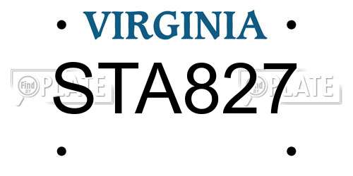 STA827 Virginia License Plate