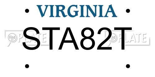 STA82T Virginia License Plate