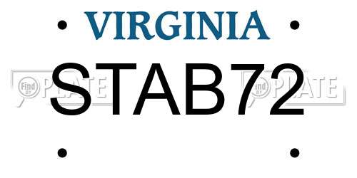 STAB72 Virginia License Plate