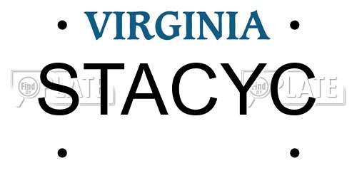 STACYC Virginia License Plate