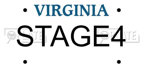 STAGE4 Virginia License Plate
