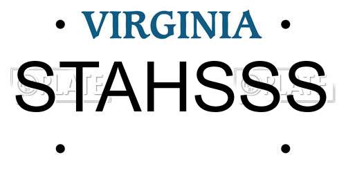 STAHSSS Virginia License Plate