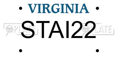 STAI22 Virginia License Plate
