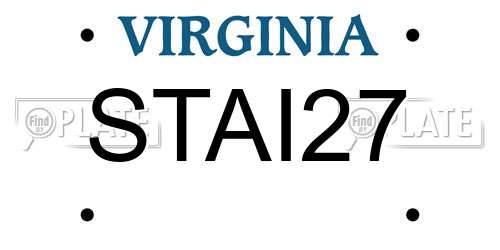 STAI27 Virginia License Plate