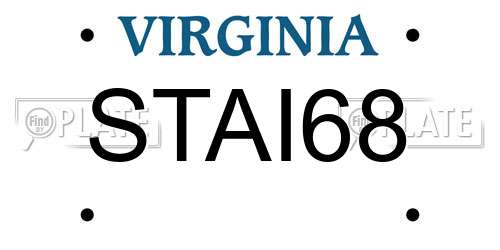 STAI68 Virginia License Plate