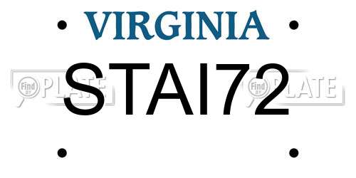 STAI72 Virginia License Plate