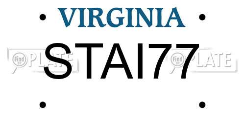 STAI77 Virginia License Plate