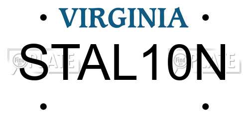 STAL10N Virginia License Plate