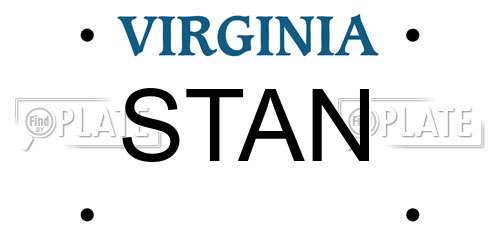 STAN Virginia License Plate