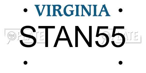 STAN55 Virginia License Plate