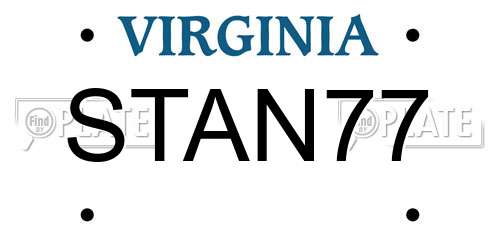 STAN77 Virginia License Plate