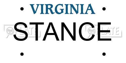 STANCE Virginia License Plate