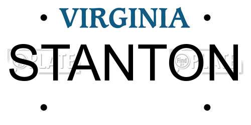 STANTON Virginia License Plate