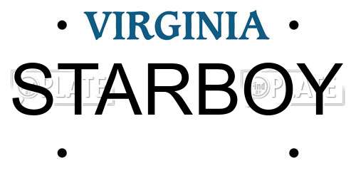 STARBOY Virginia License Plate