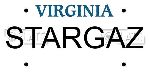 STARGAZ Virginia License Plate
