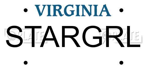 STARGRL Virginia License Plate