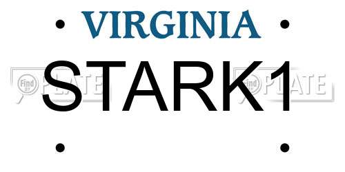 STARK1 Virginia License Plate