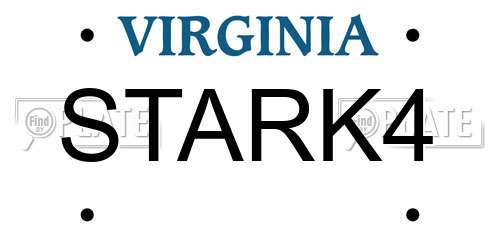 STARK4 Virginia License Plate