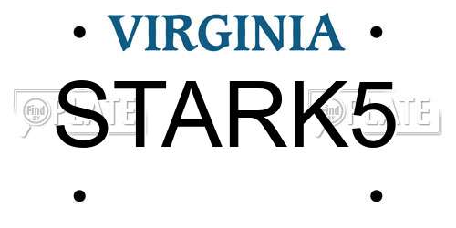 STARK5 Virginia License Plate